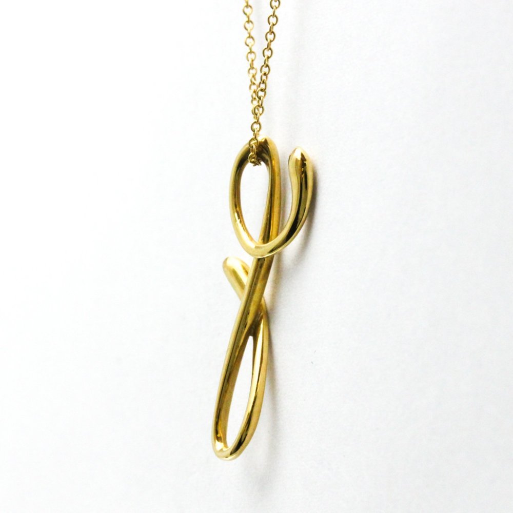 TIFFANY Yellow Gold Letter Necklace 18K Fashion Pendant (Gold) - Picture 4 of 16